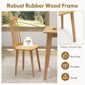 2 Sedie da Pranzo in Faggio con Schienale Alto e Gambe in Legno di Gomma Naturale, Sedie da Ristorante in Pelle PU - Product Image 5