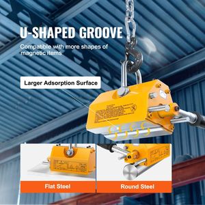 Sollevatore Magnetico in Acciaio al Neodimio ad Alta Capacità, Forza di Trazione 660 Lbs/300 kg, Fattore di Sicurezza 2.5, Magnete di Sollevamento a Rilascio Permanente - Product Image 3