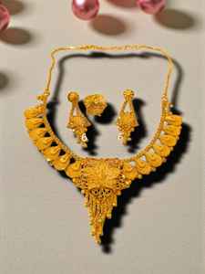 AWAIS HOUSE Women's Gold Plated Brass Diamond Necklace <b>Bracelet</b> Set Claw Setting <b>Infinity</b> Design Hip Hop Style Engagement Party - Product Image 6