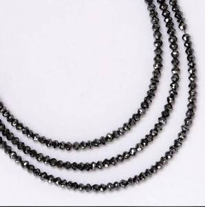 2mm Natural <b>Black</b> Diamond Stone Faceted Rondelle Gemstone Beads IGI Certified Latest Design for Jewelry Making Trending Deals - Product Image 3