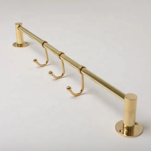 Rail de penderie moderne en laiton à fixation au plafond, détachable, avec amortisseur simple, tringle à vêtements, nickel poli, quincaillerie de mobilier - Product Image 6