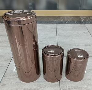 Poubelle moderne en acier inoxydable couleur or rose pour salle de bain, chambre, cuisine ou bureau – Poubelle décorative élégante pour intérieur - Product Image 4