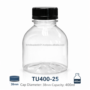 Botellas de Plástico PET Ecológicas de 400 ml de Fabricación Profesional, Envases Duraderos y a Prueba de Fugas para Bebidas Frías - Product Image 6