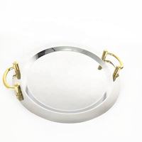 Plateau de service élégant en métal pour aliments, boissons, collations, idéal pour la maison, la cuisine, les restaurants, les hôtels, les buffets et les événements