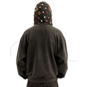 Sudadera con Pedrería Personalizada 2026, Sudadera con Logotipo Estampado de Alta Calidad 100% Algodón, Sudadera con Pedrería para Hombre - Product Image 2