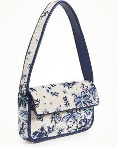 Bolso de mano informal con asa bordada multicolor y cuentas, artesanía india hecha a mano, color personalizable, exportaciones de Craftera - Product Image 2