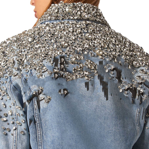 Custom Winter Streetwear Girl Print Short Coat Women Slim Casual Neck <b>Crop</b> Top <b>Denim</b> Jeans <b>Jacket</b> - Product Image 5