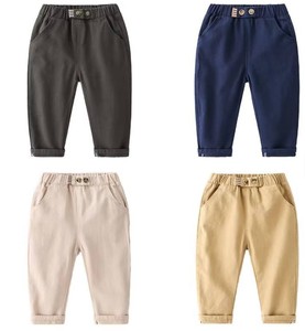 Pantalon droit décontracté pour garçon, style gentleman, en coton uni, séchage rapide, léger - Product Image 2