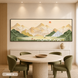 Peinture murale de paysage en soie de haute qualité, artisanat artistique fait main, décoration intérieure, impression personnalisée, usine du Vietnam - Product Image 5