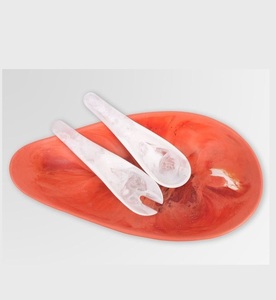 Hermoso juego de tazón de resina con cuchara para servir, ideal para la sala de estar, crea un elegante exhibidor para servir bocadillos. - Product Image 1