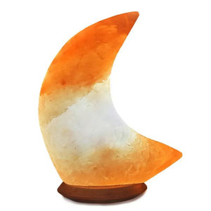 Lampe de sel d'Himalaya en forme de lune rose naturelle de qualité supérieure avec base en bois, vente en gros 2025 - Product Image 3