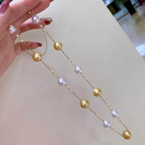 Collier en argent pur avec pendentif en perle d'eau douce de 12-13 mm, chaîne fine, fermoir à téton, 12-13 mm, chaîne fine de base - Product Image 2