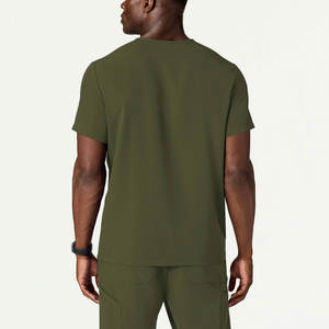 ชุดยูนิฟอร์มโรงพยาบาลผ้าคอตตอนโพลีเอสเตอร์ถักแบบไร้รอยต่อสำหรับผู้ชาย ชุดสครับขายส่งราคาถูกสำหรับผู้ชาย - Product Image 3