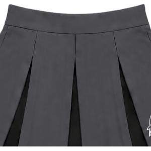 Ensemble de cheerleading gris anthracite, noir et blanc, avec crop top sans manches à col en V et jupe plissée, pour performance de danse et équipe de cheerleading - Product Image 6