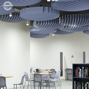 Panneau acoustique de plafond en polyester tissé insonorisant haute densité, <span class=keywords><strong>tissu</strong></span> 100% polyester - Product Image 5