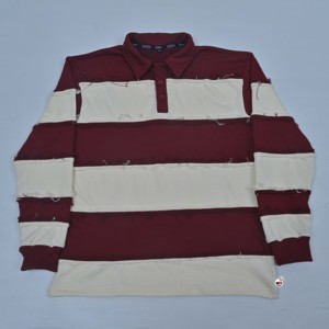 Wholesale Mens Short Sleeve <b>Striped</b> Knitted Breathable Cotton for <b>Shirt</b> Color Blocked Casual Design <b>Red</b> <b>White</b> Pattern Premium - Product Image 4