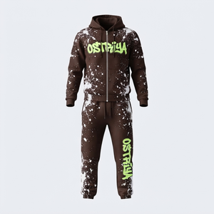 Servicio OEM, Conjunto Deportivo Masculino de Alta Calidad, Transpirable, Ligero, Estilo Urbano, con Estampado de Letras y Cierre de Cremallera - Product Image 4