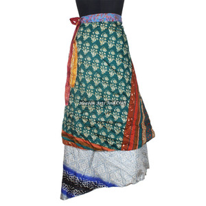 100 Formas de Usar el Pañuelo Mágico de Seda Vintage de la India, 38 Pulgadas, 2 Capas, Reversible, Pañuelo Largo de Seda para Envolver, Tipo Sari - Product Image 5