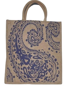 Sac fourre-tout en jute moderne, économique, écologique, personnalisé, en toile de jute, avec bouton, pour cadeaux, plage, courses et épicerie - Product Image 1