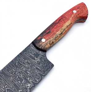 Couteau de chef en acier Damas magnifiquement conçu, manche en bois de palissandre rose personnalisé, outil de cuisine professionnel - Product Image 2