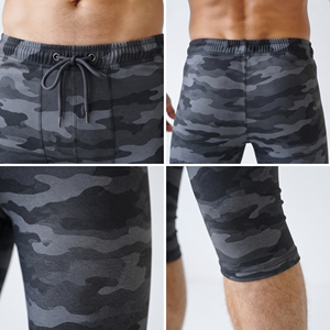 Leggings Capri pour Hommes à Imprimé Camouflage, Taille à Cordon, Leggings de Yoga 3/4, 100% Polyester, Longueur au Mollet, Leggings de Sport pour Hommes, Pantalon de Yoga Capri - Product Image 6