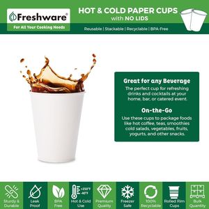 Bicchieri di Carta Usa e Getta da 12 oz [Confezione da 300] per Caffè Caldo o Freddo, Frullati, Tè, Slushie, Milkshake - Product Image 2