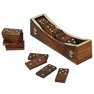 Jeu de dés et de dominos en bois traditionnel pour les soirées de jeux en famille et les divertissements de groupe - Product Image 1