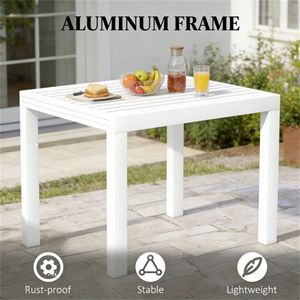 โต๊ะรับประทานอาหารกลางแจ้งสีขาวสำหรับสวน - Product Image 2