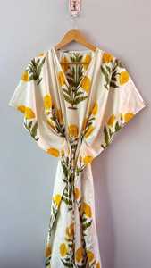 Nouvelle Robe Kaftan Indienne en Coton Doux, Longue, pour la Plage, Tenue Décontractée, Robe de Nuit Longue, Naturelle, pour l'Été, Taille Unique - Product Image 3