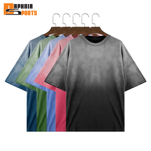 Camisetas Personalizadas con Bordado Desgastado, Lavado Ácido, Efecto Desteñido por el Sol, 100% Algodón, Camiseta Corta de Lujo para Hombre - Product Image 6