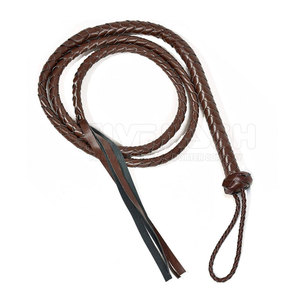 Fouet en cuir de qualité supérieure, qualité professionnelle, cuir véritable durable, prise en main solide, design flexible, parfait pour une utilisation en extérieur - Product Image 2