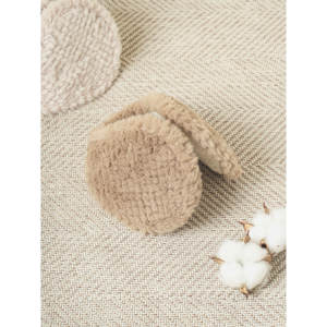 Grandi cuffie Beige in pelliccia - Product Image 1