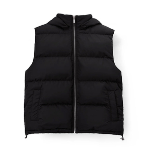 Adult Men's Winter Warm Breathable Windproof Casual Outer Wear Puffer <b>Vest</b> Brown Stand Collar Thick Fleece Lined Sleeveless - Product Image 1