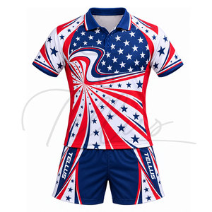 Camiseta de rugby personalizada 100% poliéster transpirable para hombre, uniforme de rugby para adultos para deportes - Product Image 1