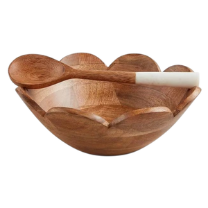 Bol en bois de manguier au design tendance pour la décoration, les cadeaux, le style d'intérieur, l'organisation de la cuisine, l'organisation de la table. - Product Image 6