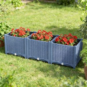 Fioriera Rialzata Blu e Vaso da Esterno Pratico per Piante da Giardino - Product Image 1