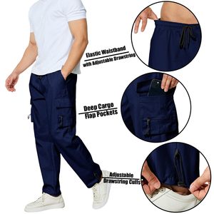 Pantalon cargo homme personnalisé respirant taille mi-haute, multi-poches, style streetwear, jogger, pour l'extérieur - Product Image 6