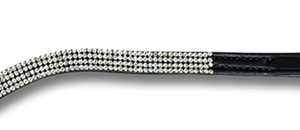 Sangle de frontale pour cheval en cuir véritable personnalisée, motif vague Cooper, avec magnifique design en cristal or rose, style western - Product Image 6