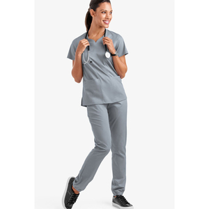 Ensembles d'uniformes médicaux pour femmes, tenues d'hôpital et de clinique, blouses d'infirmière à col en V et pantalons de jogging - Product Image 1