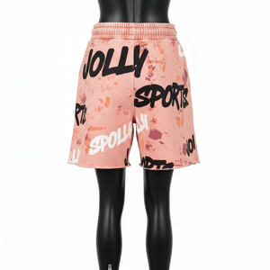 Shorts pour femmes en coton épais, effet délavé, toucher doux, taille élastique, logo imprimé, style vintage - Product Image 2