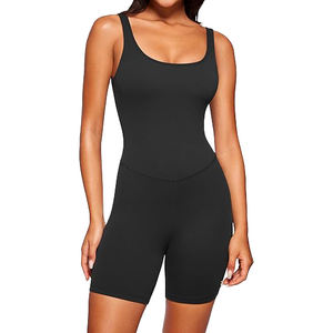 จั๊มสูทโยคะขายดีสำหรับผู้หญิง ผ้าไนลอนผสมสแปนเด็กซ์ บอดี้สูทแบบชิ้นเดียว แขนยาว ลายหินอ่อน สไตล์เทศกาล - Product Image 1