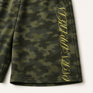 Men's <b>Camouflage</b> Bermuda <b>Shorts</b> Elastic Waist Printed Casual Sportswear Breathable Woven Cotton Lightweight Front Logo - Product Image 4