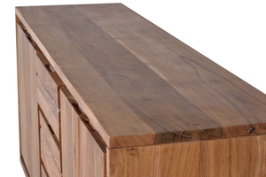 Buffet de style industriel vintage en bois d'acacia massif, armoire de rangement pour salle à manger - Product Image 2