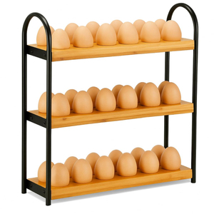 High-Quality 3-Tier Metal <b>Egg</b> Storage Rack Space-Saving Countertop <b>Egg</b> Holder For Fresh <b>Eggs</b>, Durable Vintage Wire <b>Egg</b> Dispenser - Product Image 5