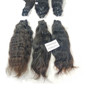 Extensiones de Cabello Humano Virgen Remy Natural Negro Ondulado de 8-32 Pulgadas, Doble Trama a Máquina, Cabello Indio de Templo - Product Image 1