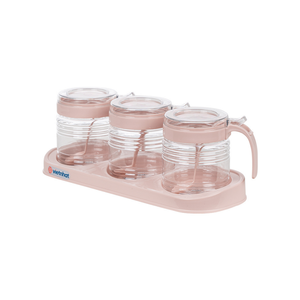 Hot Sale <b>Set</b> of 3 Plastic Rectangle <b>Spice</b> <b>Jars</b> with Airtight Lids Kitchen Seasoning Containers Modern Storage Bottles - Product Image 1