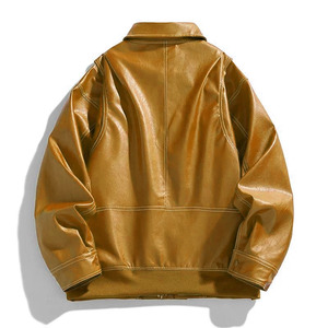 Waterproof Breathable Eco Friendly Windproof Leather <b>Jacket</b> Full Zip Up Winter <b>Warm</b> Custom Logo <b>Men</b> Leather <b>Jacket</b> Best Quality - Product Image 5