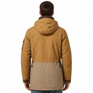 <b>Men's</b> Hooded <b>Safari</b> Jacket Canvas Waterproof Winter Workwear Multiple Pockets Stand Collar Outdoor Coat - Product Image 2
