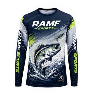 เสื้อตกปลาคอกลม โพลีเอสเตอร์ แห้งเร็ว พิมพ์ลาย แขนยาว ป้องกันแสงแดด UPF50+ ราคาโรงงาน - Product Image 1