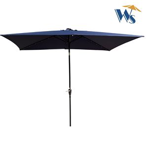 10 X 6.5t Rectangular LED <b>Lighted</b> Patio Umbrellas for Garden Backyard <b>Pool</b> & Spa Solar Powered Crank Push Button Tilt Design - Product Image 4